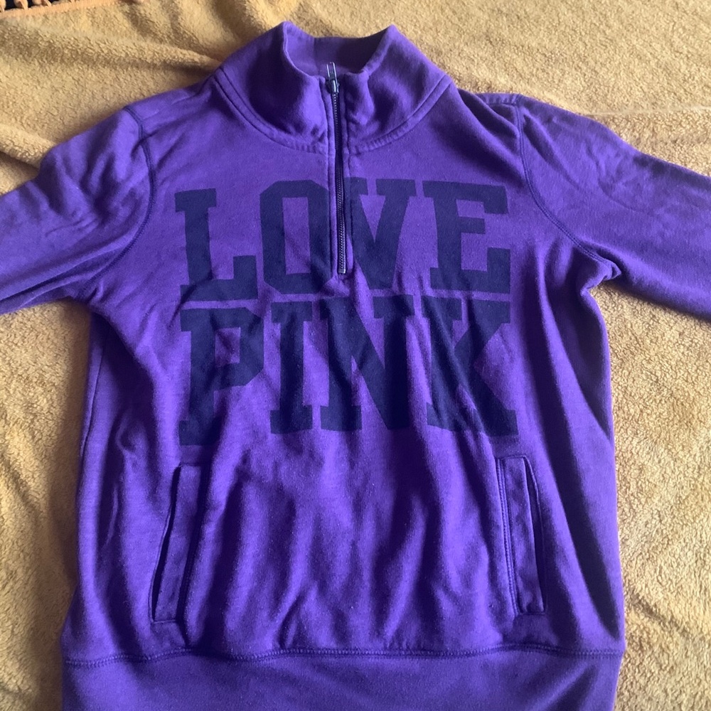 purple PINK zip up crew neck 💜💜